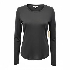 NWT Magaschoni Black Long Sleeve Fitted Micromodal Spandex Top - Size L